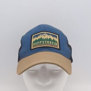HippyTree Hat Cap Snap Back Blue Tan Mesh Trucker Patch Sustainable Mens Outdoor
